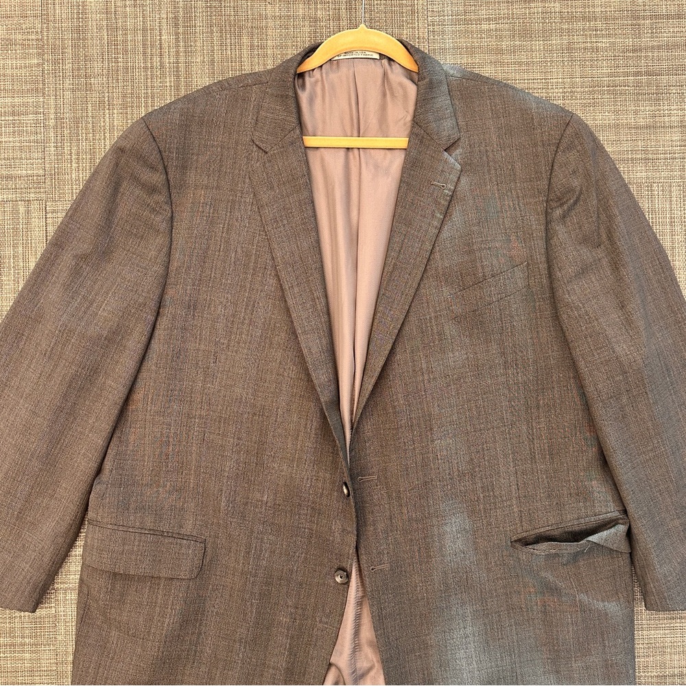 JOSEPH ABBOUD 54L Men's Gray Suit Jacket Blazer 100% wool made in USA Italy